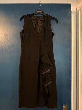 Boss by Hugo Boss V-Neck Black Sheath Dress Sz 6